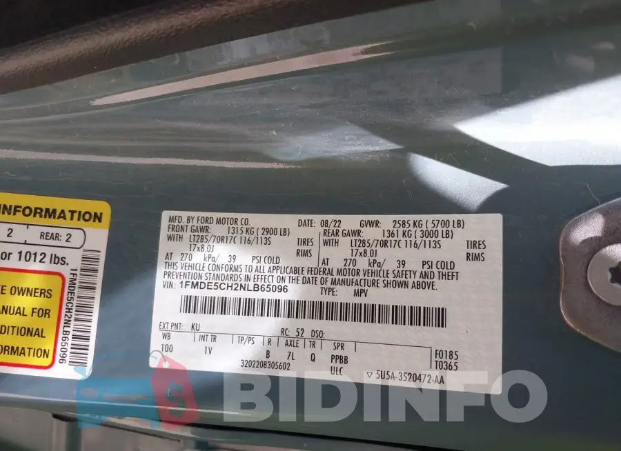 1FMDE5CH2NLB65096 Photo# 9
