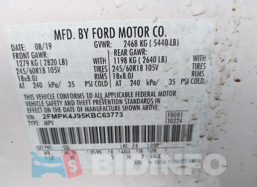 2FMPK4J95KBC63773 Photo# 9