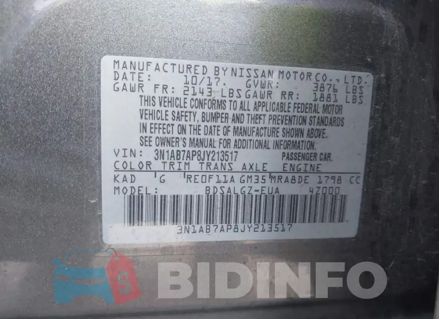 3N1AB7AP8JY213517 Photo# 9