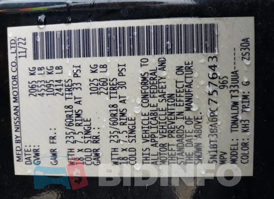 5N1BT3BA6PC757643 Photo# 9