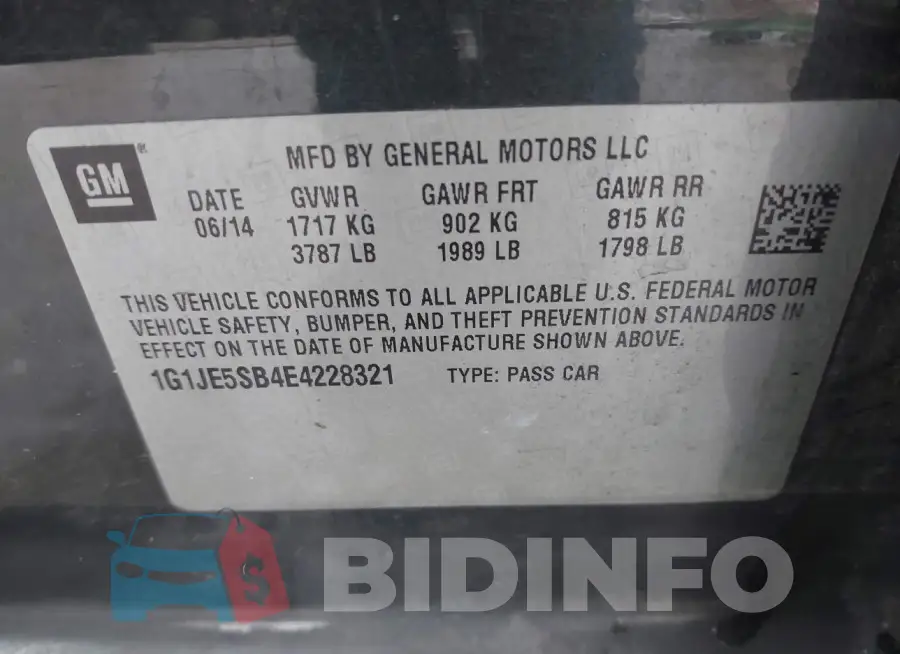 1G1JE5SB4E4228321 Photo# 9
