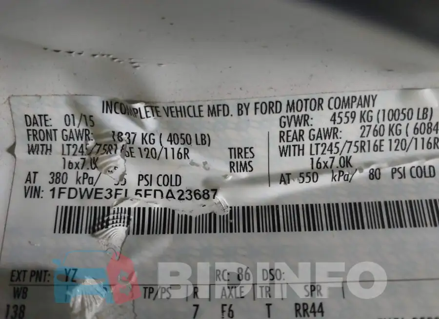 1FDWE3FL5FDA23687 Photo# 8