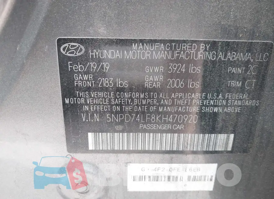 5NPD74LF8KH470920 Photo# 9