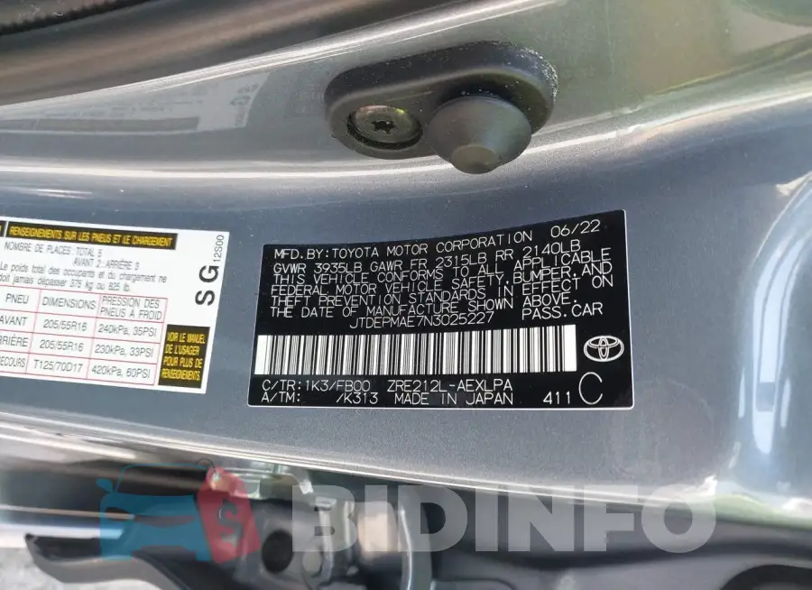 JTDEPMAE7N3025227 Photo# 9