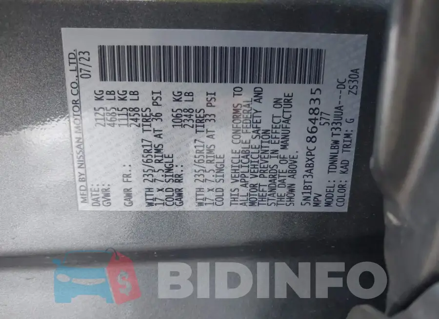 5N1BT3ABXPC864835 Photo# 9