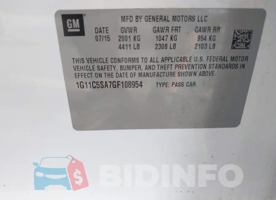 1G11C5SA7GF108954 Photo# 9