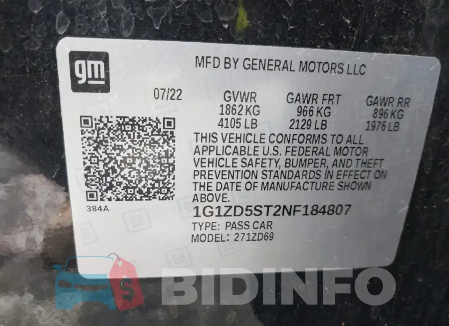 1G1ZD5ST2NF184807 Photo# 9