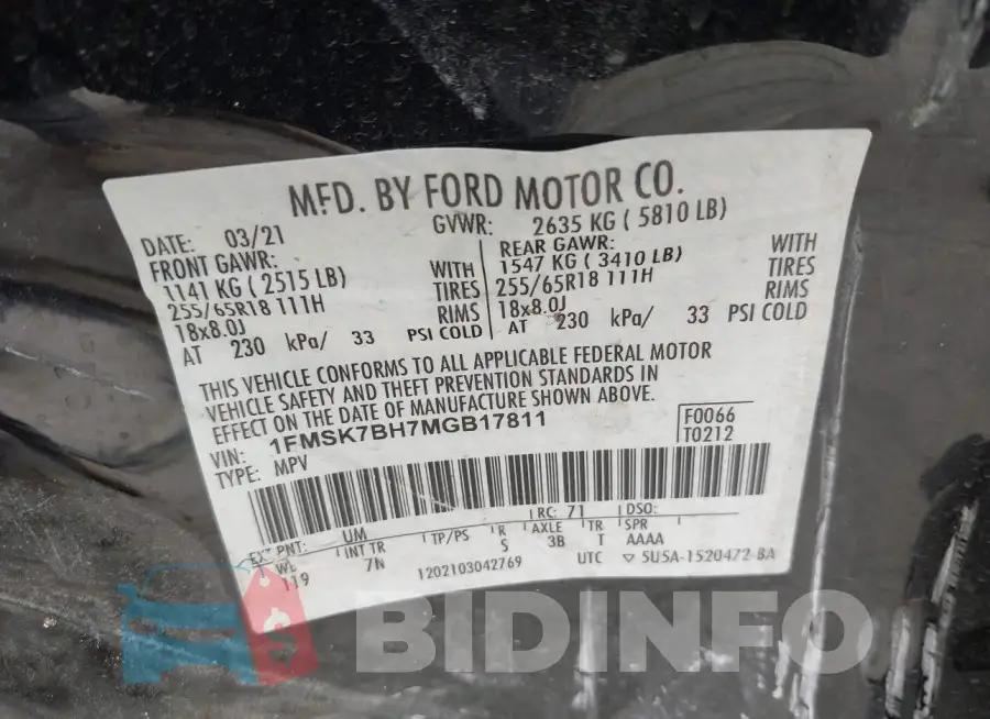 1FMSK7BH7MGB17811 Photo# 9