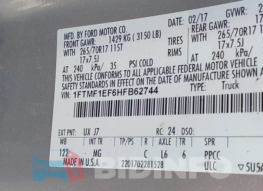 1FTMF1EF6HFB62744 Photo# 9