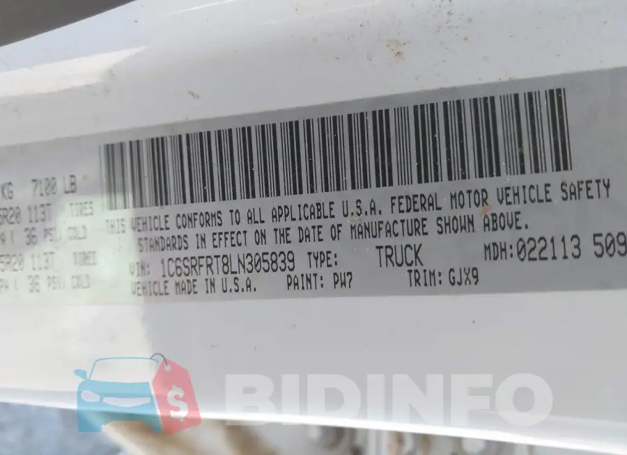 1C6SRFRT8LN305839 Photo# 9