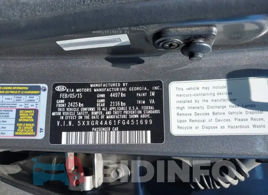5XXGR4A61FG451699 Photo# 9