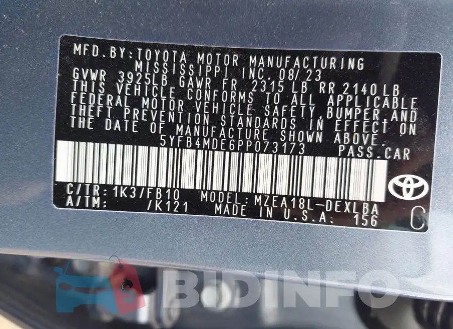 5YFB4MDE6PP073173 Photo# 9