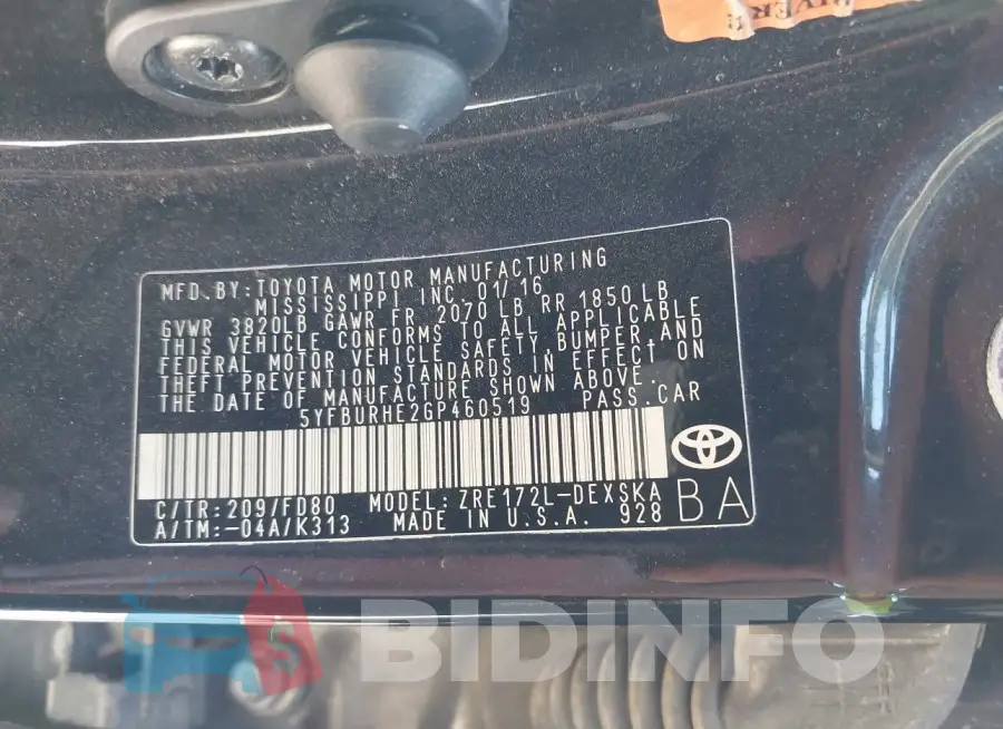 5YFBURHE2GP460519 Photo# 9