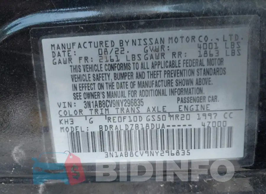 3N1AB8CV9NY296835 Photo# 9