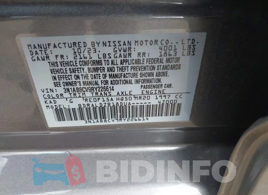 3N1AB8CV9RY226614 Photo# 9