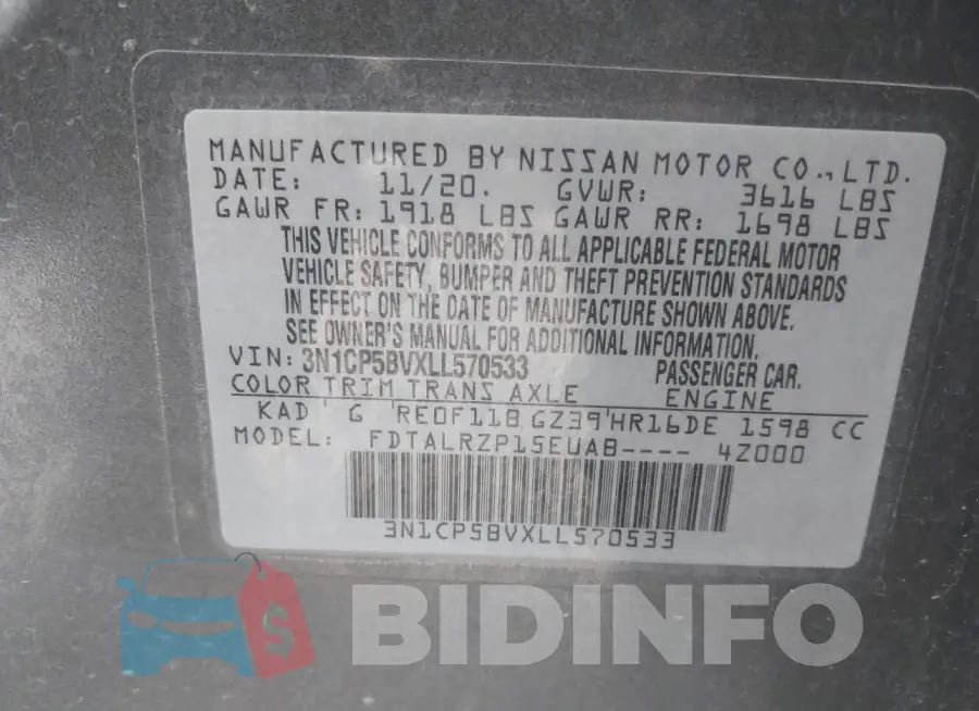 3N1CP5BVXLL570533 Photo# 9