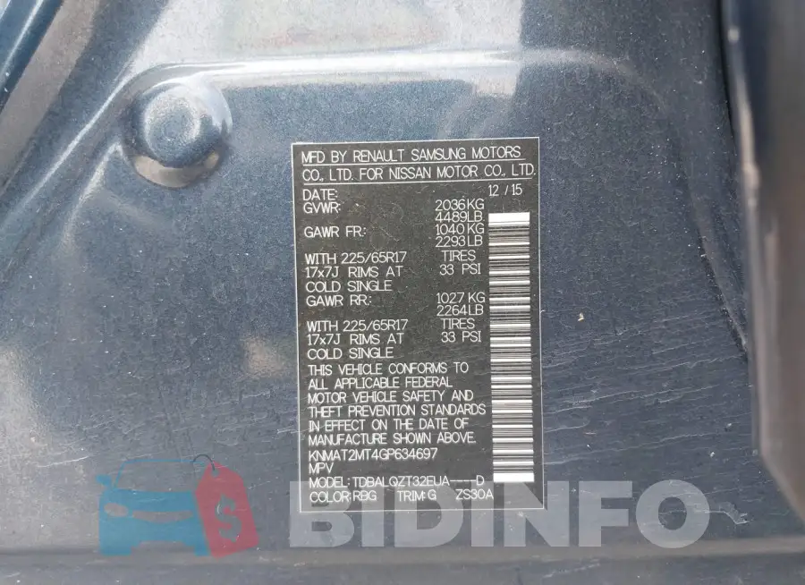 KNMAT2MT4GP634697 Photo# 9