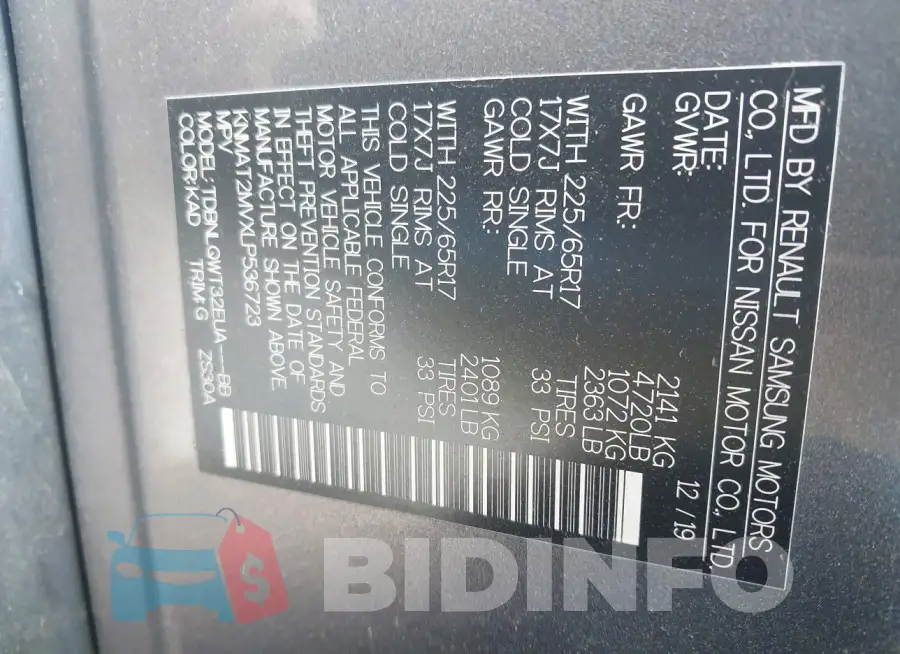 KNMAT2MVXLP536723 Photo# 9