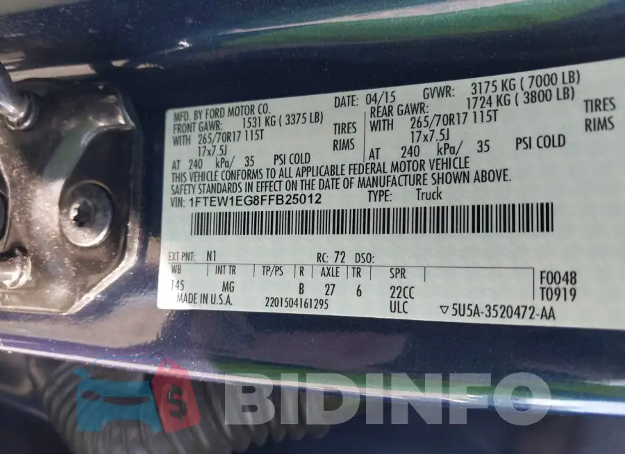 1FTEW1EG8FFB25012 Photo# 9