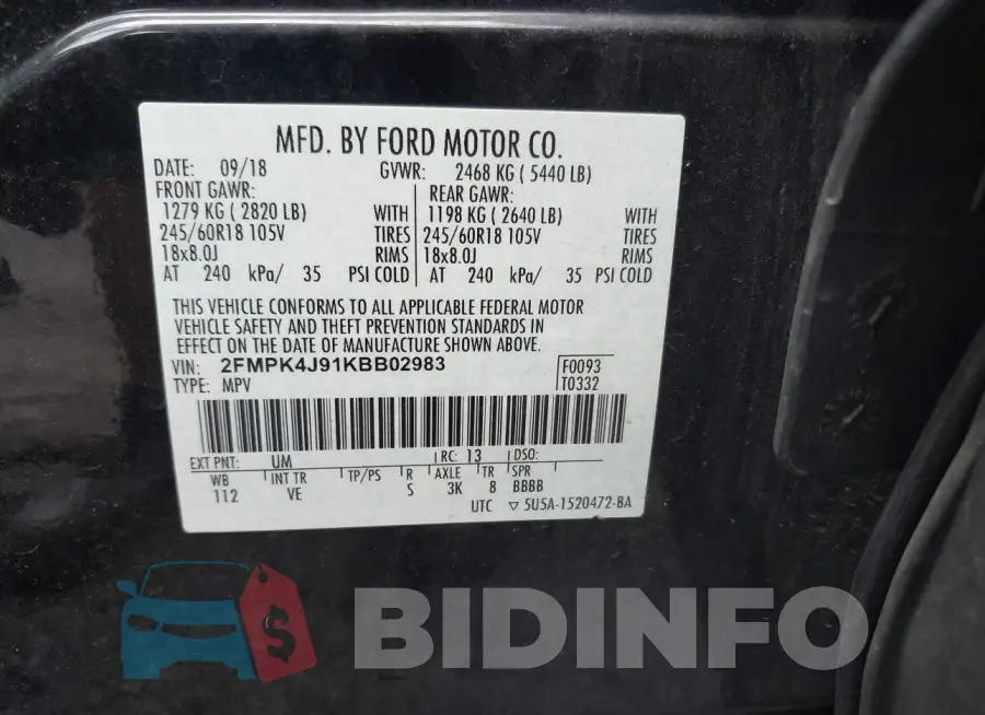 2FMPK4J91KBB02983 Photo# 9