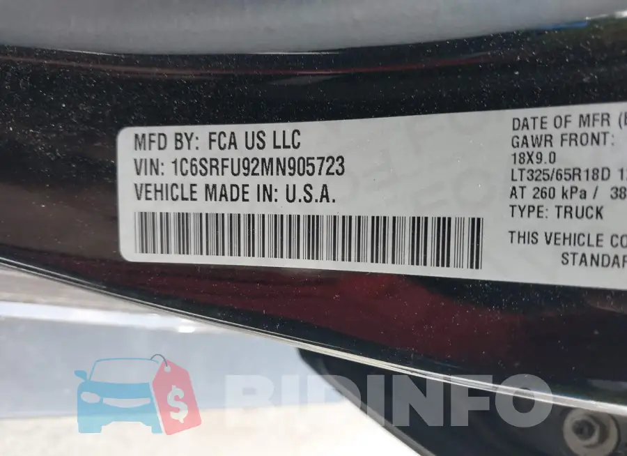 1C6SRFU92MN905723 Photo# 9