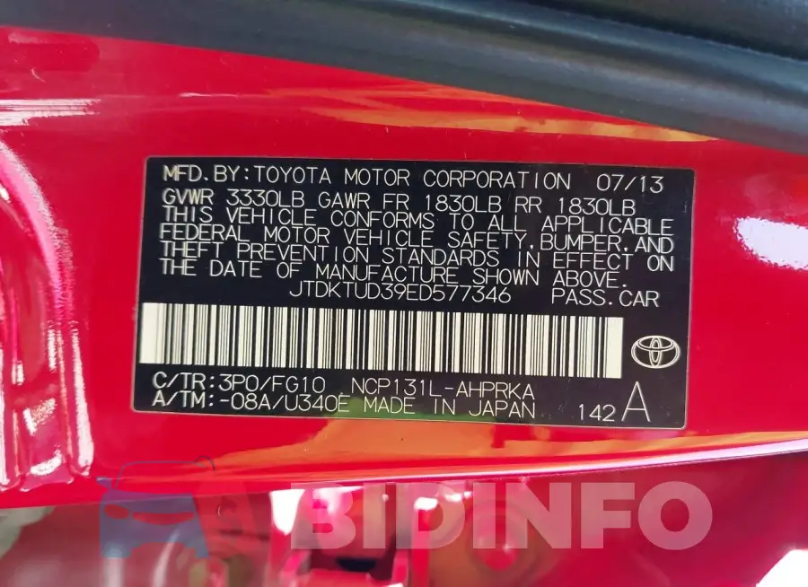 JTDKTUD39ED577346 Photo# 9