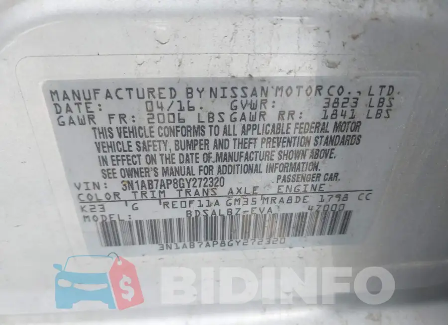 3N1AB7AP8GY272320 Photo# 9