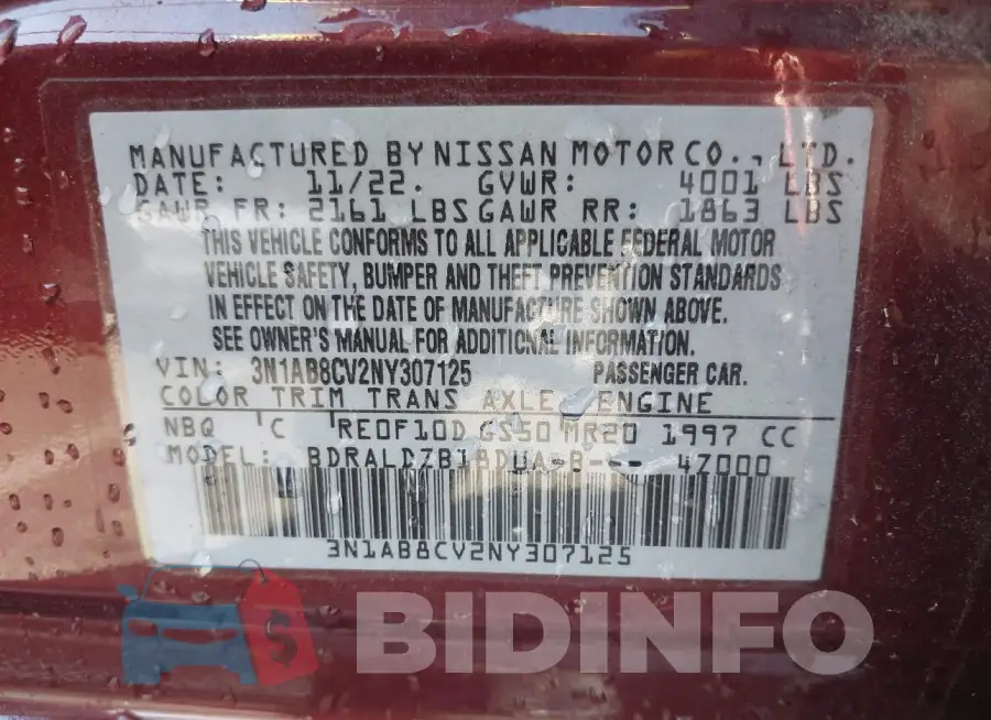 3N1AB8CV2NY307125 Photo# 9
