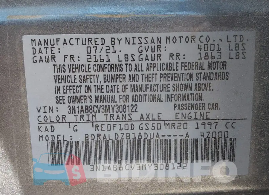 3N1AB8CV3MY308122 Photo# 9