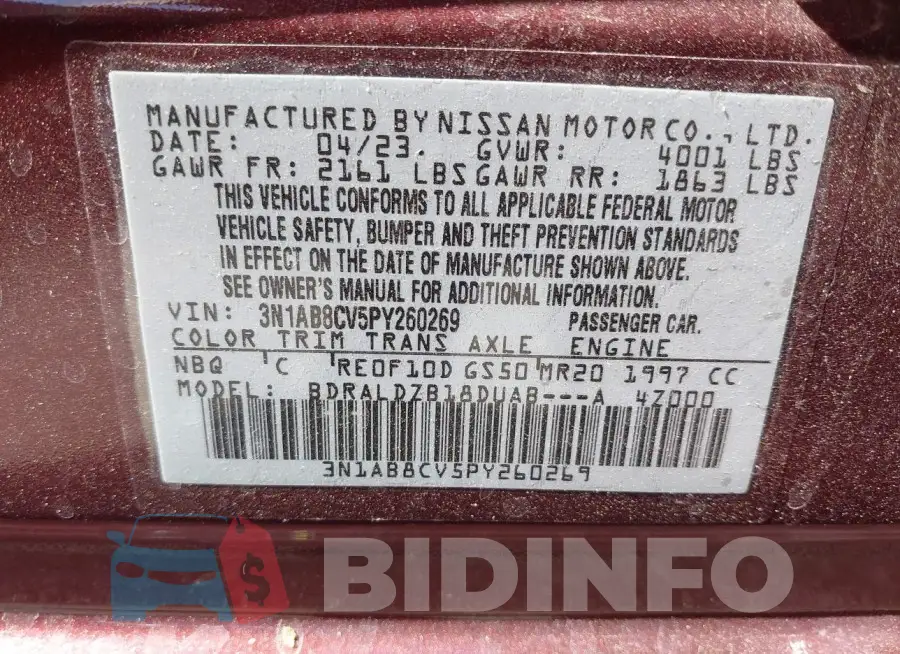 3N1AB8CV5PY260269 Photo# 9