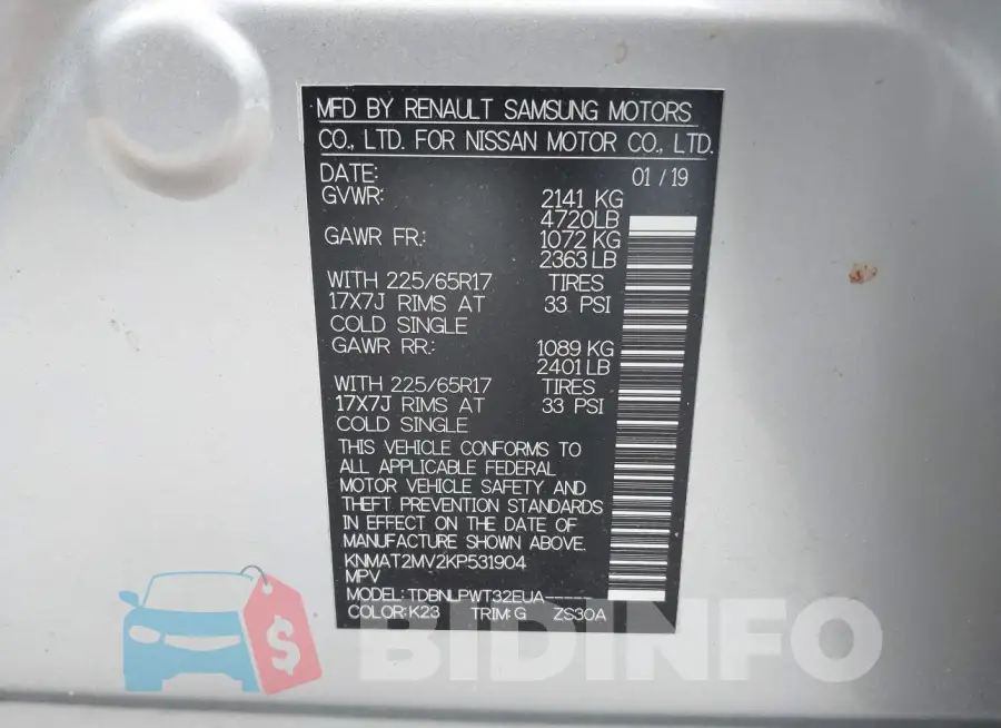 KNMAT2MV2KP531904 Photo# 9
