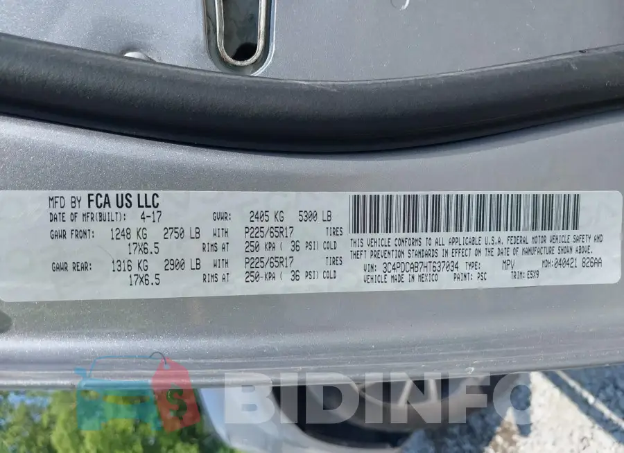 3C4PDCAB7HT637034 Photo# 9