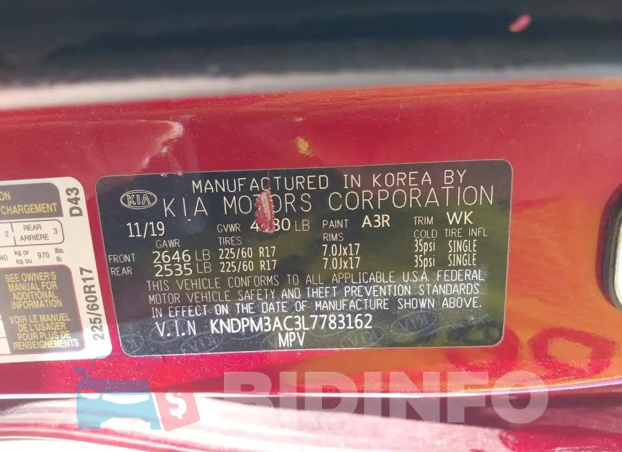 KNDPM3AC3L7783162 Photo# 9