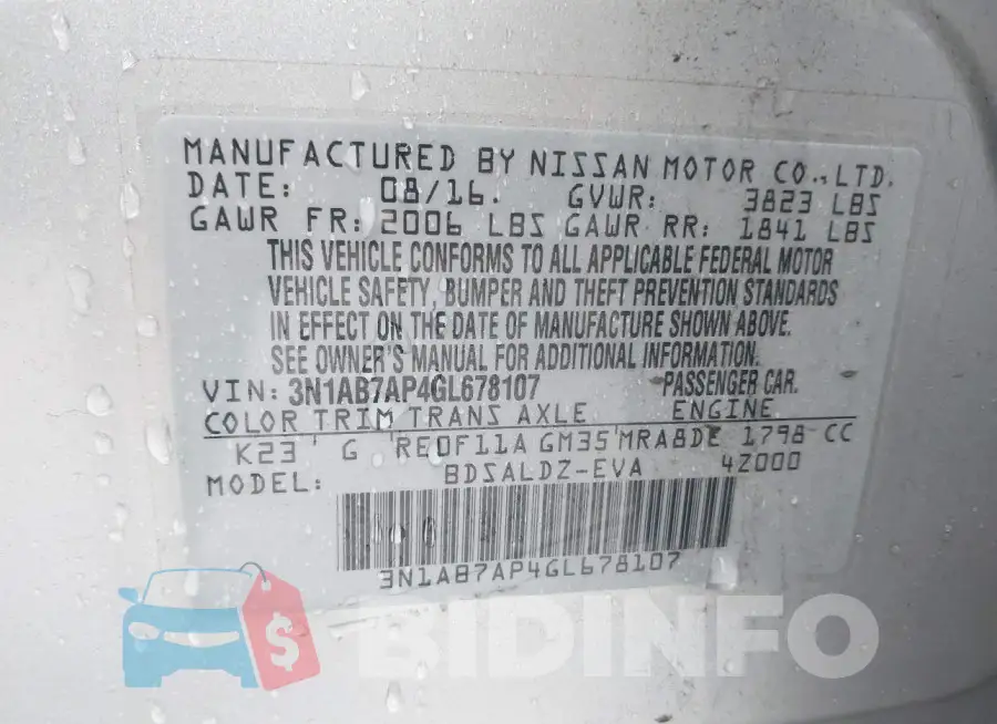 3N1AB7AP4GL678107 Photo# 9