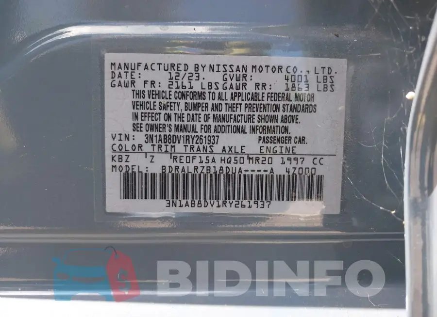 3N1AB8DV1RY261937 Photo# 9