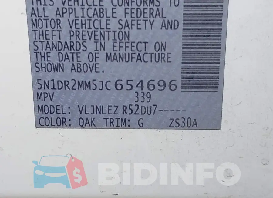 5N1DR2MM5JC654696 Photo# 9
