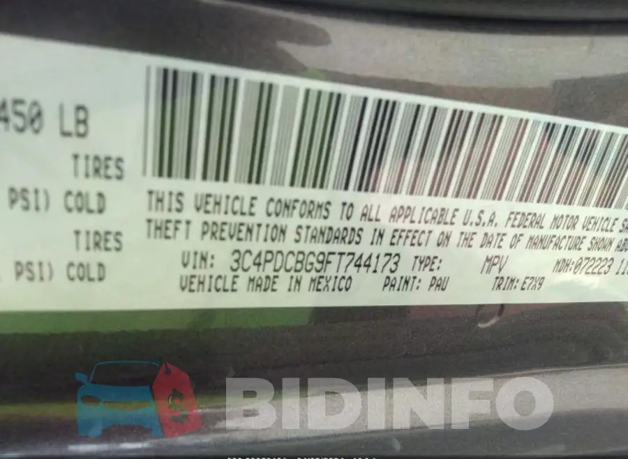 3C4PDCBG9FT744173 Photo# 10