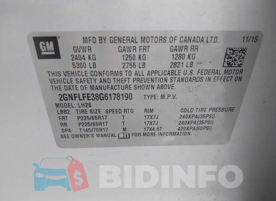 2GNFLFE38G6178190 Photo# 9