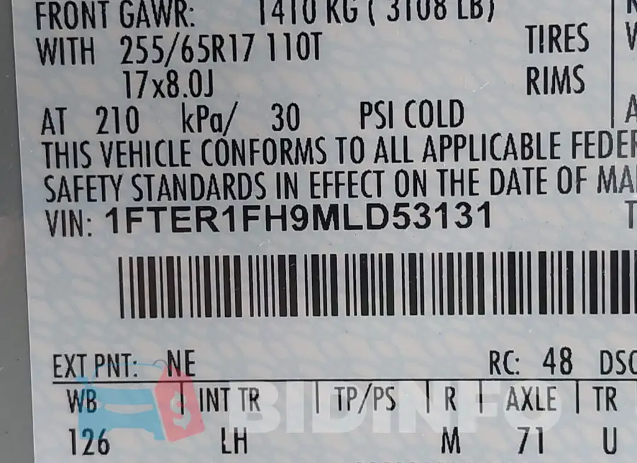 1FTER1FH9MLD53131 Photo# 9