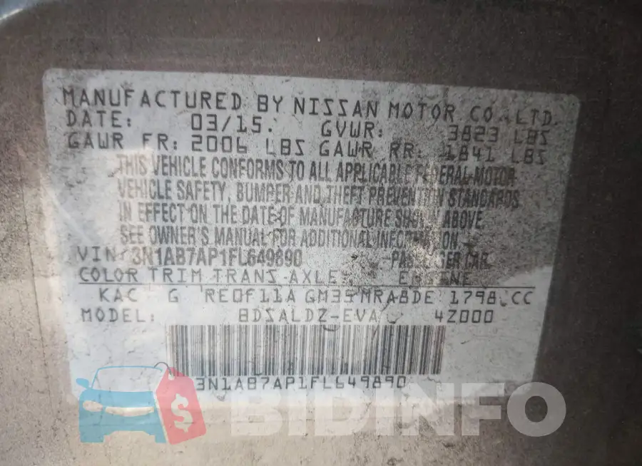 3N1AB7AP1FL649890 Photo# 9