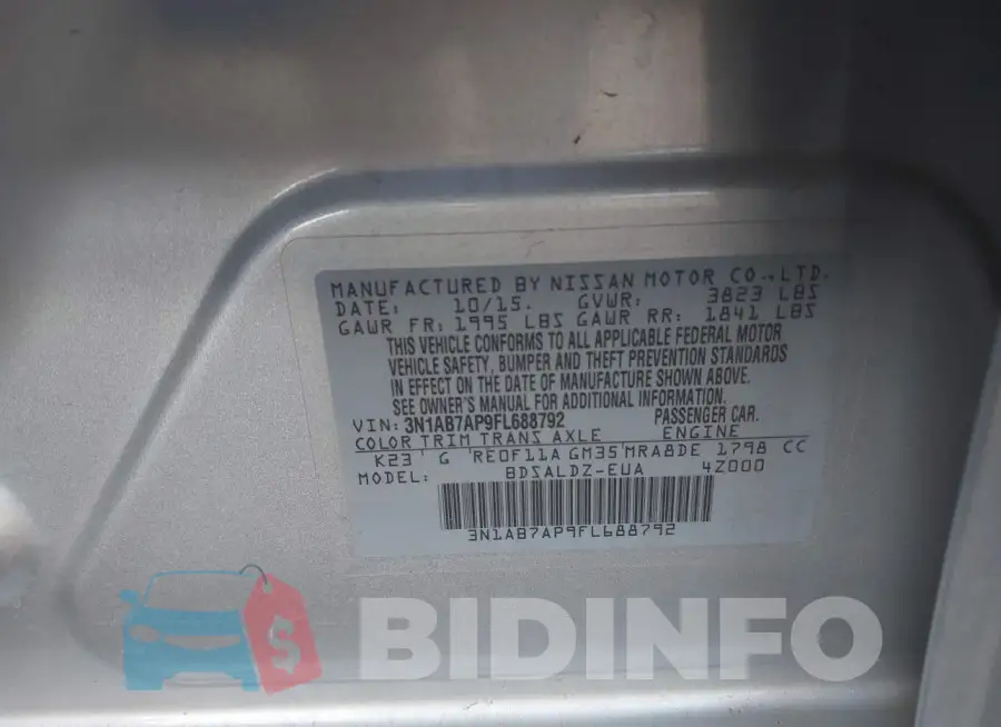 3N1AB7AP9FL688792 Photo# 9