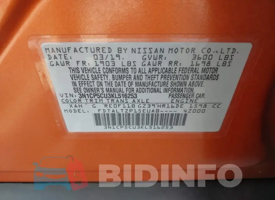 3N1CP5CU3KL516253 Photo# 9