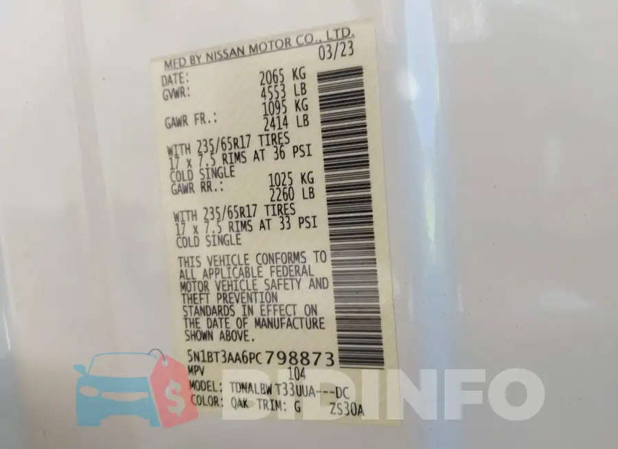 5N1BT3AA6PC798873 Photo# 9