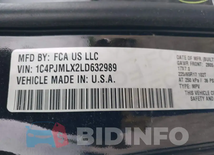 1C4PJMLX2LD632989 Photo# 9