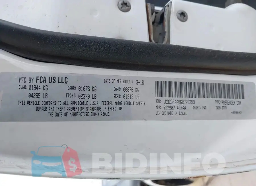 1C3CDFAA8GD728359 Photo# 9
