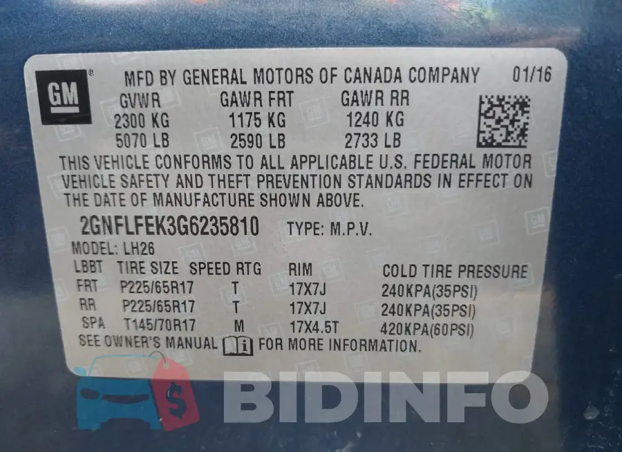 2GNFLFEK3G6235810 Photo# 9