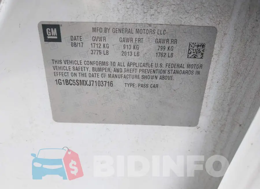 1G1BC5SMXJ7103716 Photo# 9