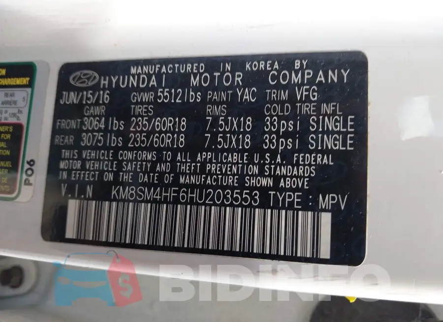 KM8SM4HF6HU203553 Photo# 9