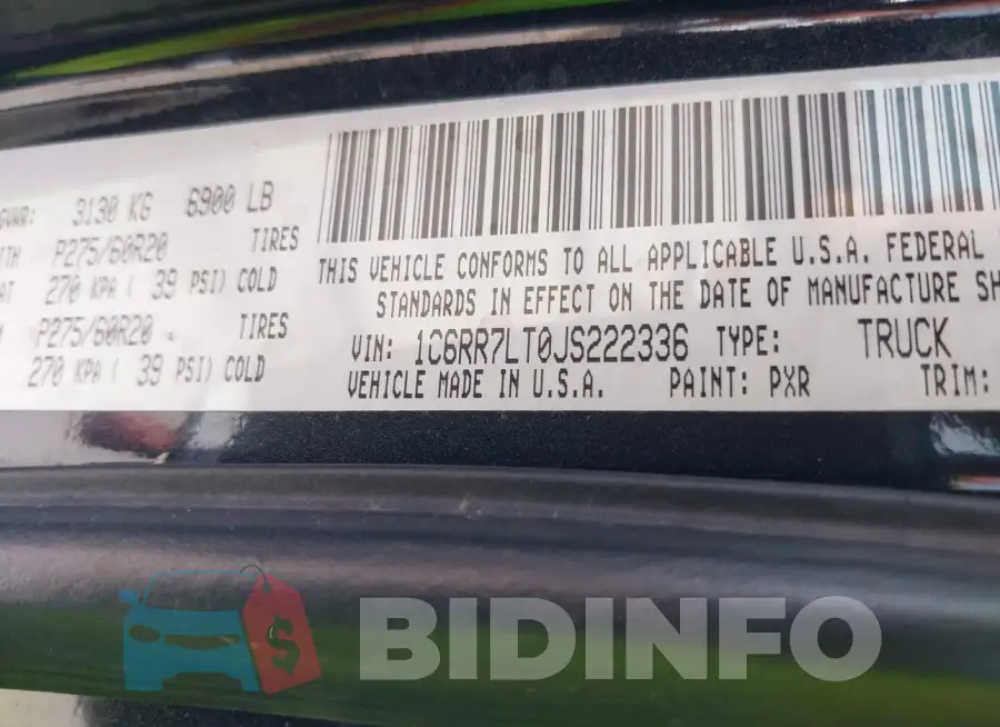 1C6RR7LT0JS222336 Photo# 9