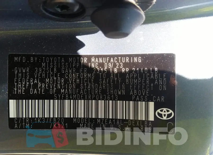 5YFB4MDEXRP083613 Photo# 9